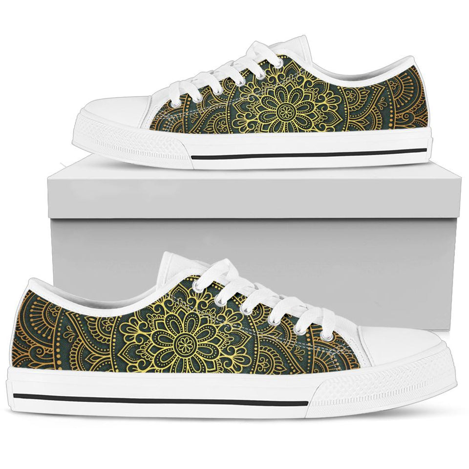 Green Mandala Boots, Leather Boots Women