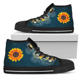Manadala Peace Sign, Purple Black, Women's Boots high top