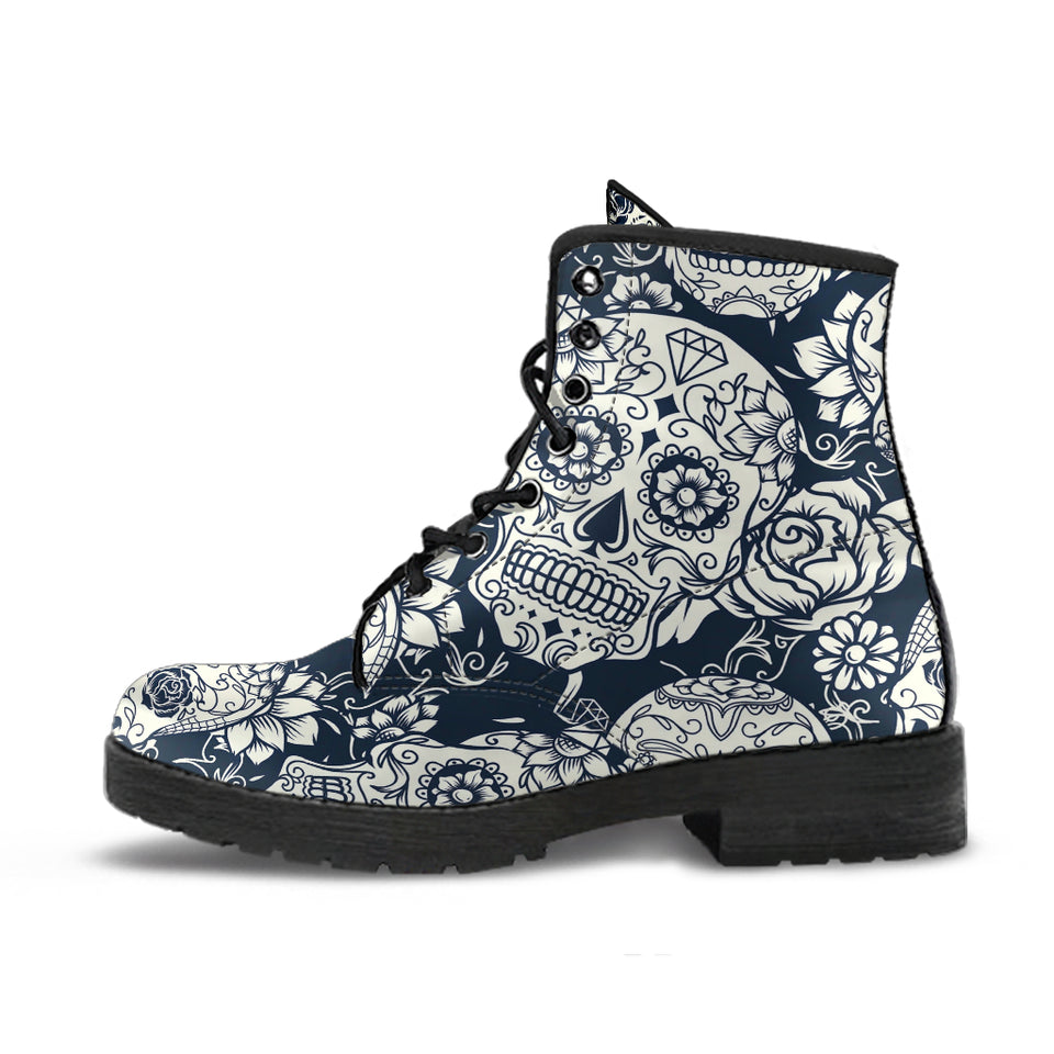 Handmade Shoes Women, Sugar Skull Boots, Womens Skull Boots, Handcrafted Boots, snow Boots Women, Rain Shoes, Platform Combat boot