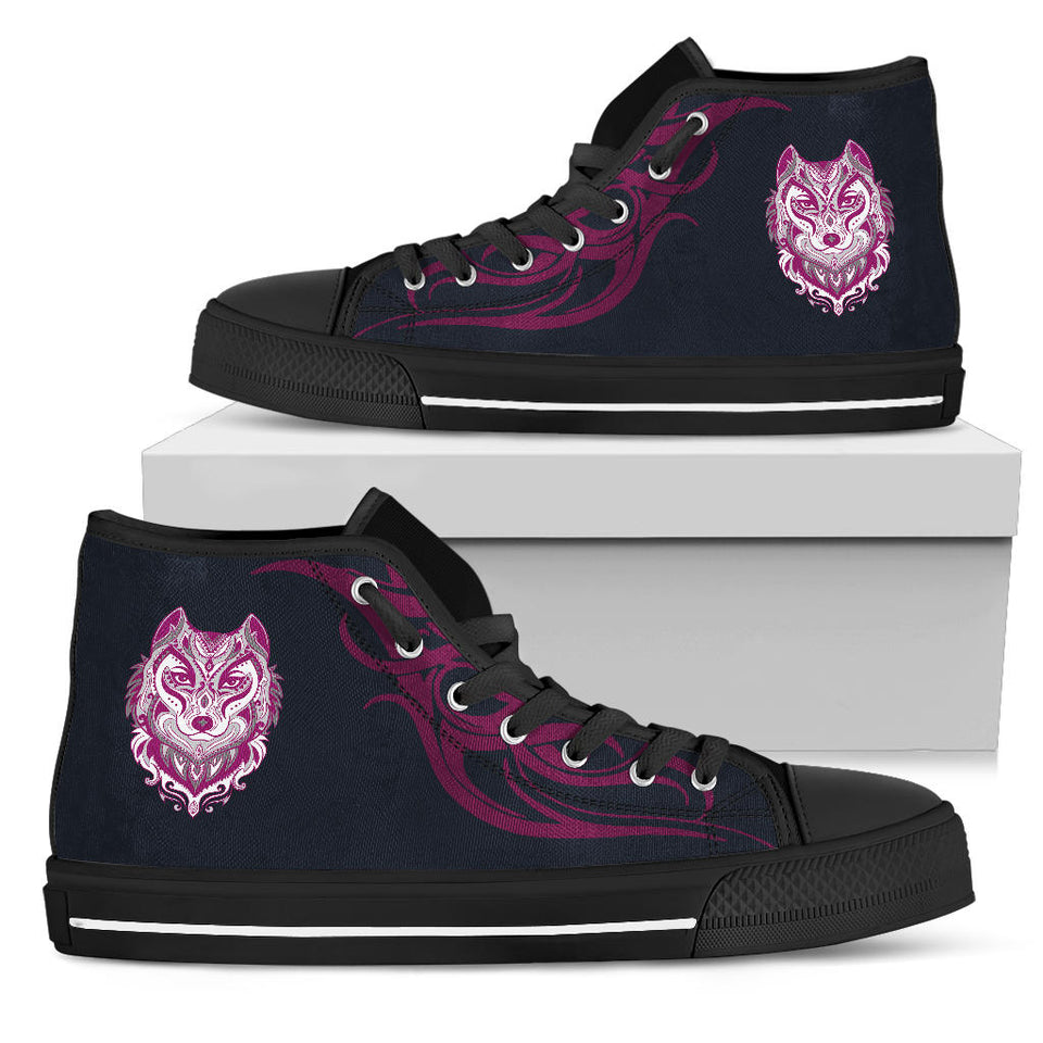 Tribal Wolf, Womens Leather Boots, Wolf Boots