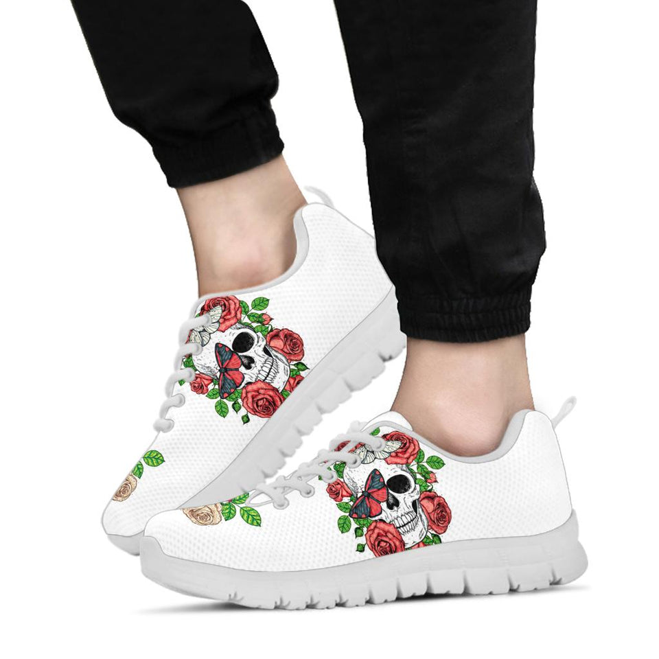 Skull and Roses, Gothic Hiking Boots, Women_s Boots, Vegan Leather, Combat Style Boots, Emo Punk Boots, Sneakers