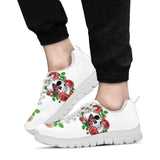 Skull and Roses, Gothic Hiking Boots, Women_s Boots, Vegan Leather, Combat Style Boots, Emo Punk Boots, Sneakers