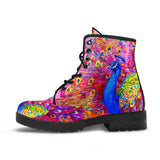 Colorful Peacock, Vegan Leather, Streetwear, Womens Leather Boots, Handmade Crafted, Fashion Boots, Rain Boots, Hippie, Festival