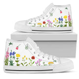 Wildflowers hand painted shoes colourful flowers personalised canvas Shoes