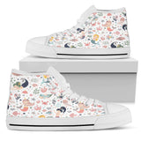 White Mermaid Print High Tops