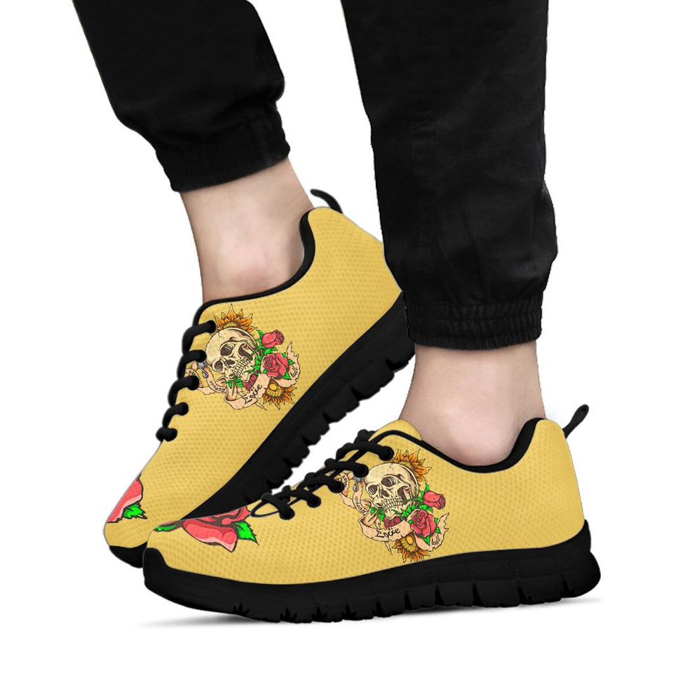 Polar Boots, Sugar Skull, Women's Boots, Yellow Color, Lace Up Boots
