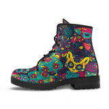 Skull Cat, Leather Shoes, Womens Skull Boots, Vegan Leather Boots, Winter Boots, Rain Boots Womens, Bohemian Shoes, Hippie Boots - up lai