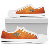Orange Peace Sign, Womens Leather Boots, Handmade Crafted