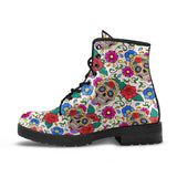 Colourful Skull, Leather Shoes, Womens Skull Boots, Vegan Leather Boots, Winter Boots, Rain Boots Womens, Bohemian Shoes, Hippie Boots