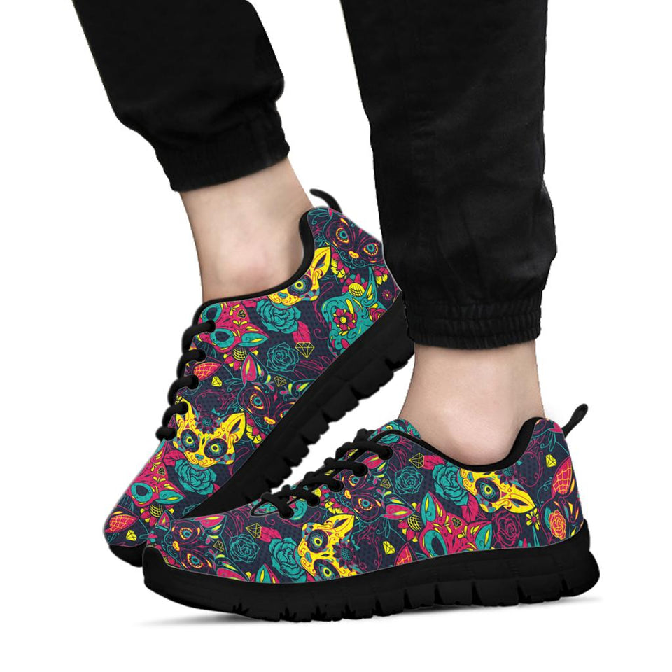 Skull Cat, Leather Shoes, Womens Skull Boots SNEAKERS