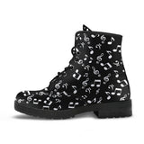 Music Notes, Treble Clef Musican, Women's Boots, Vegan Leather, Combat Style Boots, Instruments Score, Sheet Music Band, Classical Music
