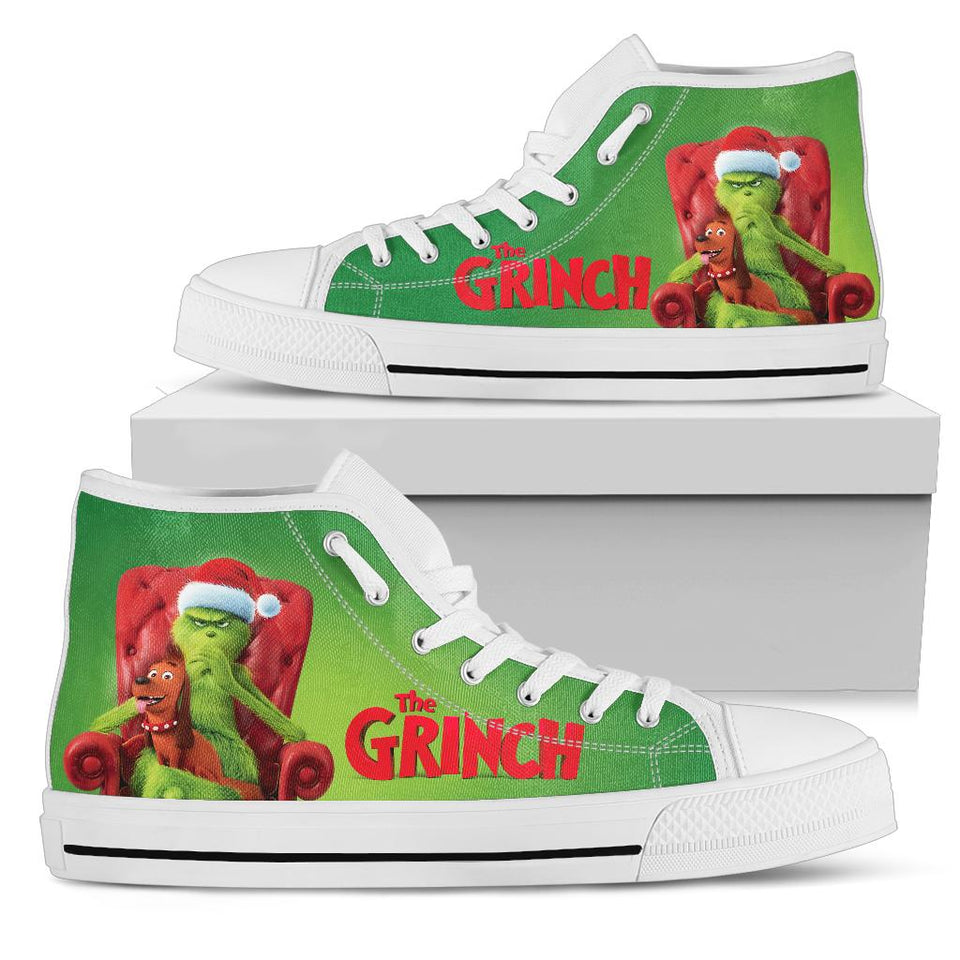 Grinch Christmas High Top, The Grinch Canvas Shoes Grinch Unisex Hightop Sneaker
