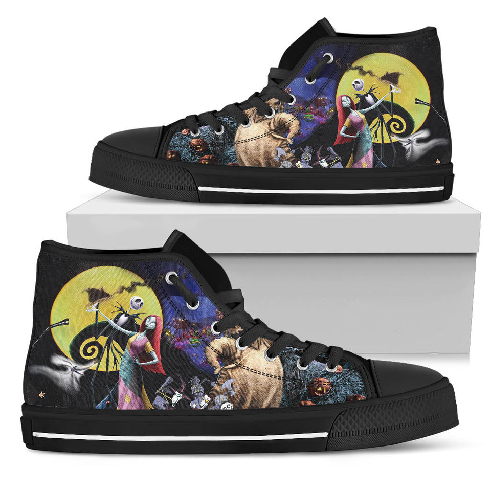 The Nightmare Before Christmas Jack Skellington Sally themed custom shoes