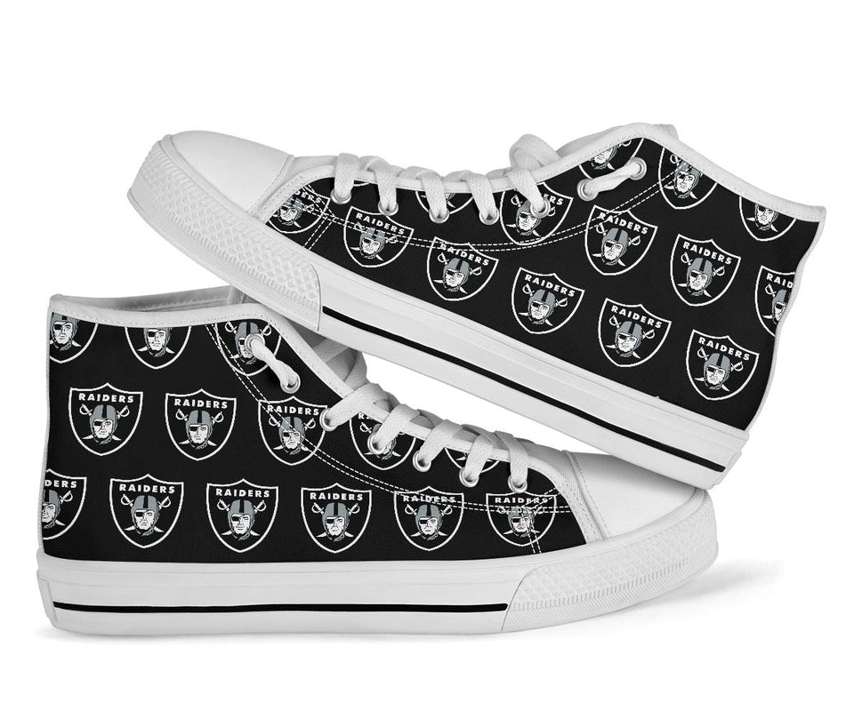 Raiders Shoes, Raiders High Top Sneaker, Football NFL Fan Converse