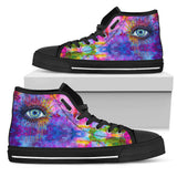 Rainbow Eye, Womens Leather Boots high top