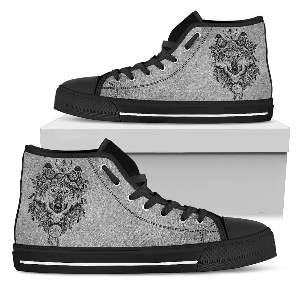 Gray Wolf, Leather Boots Women high top