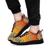 Orange Peace Sign, Womens Leather Boots, Handmade Crafted