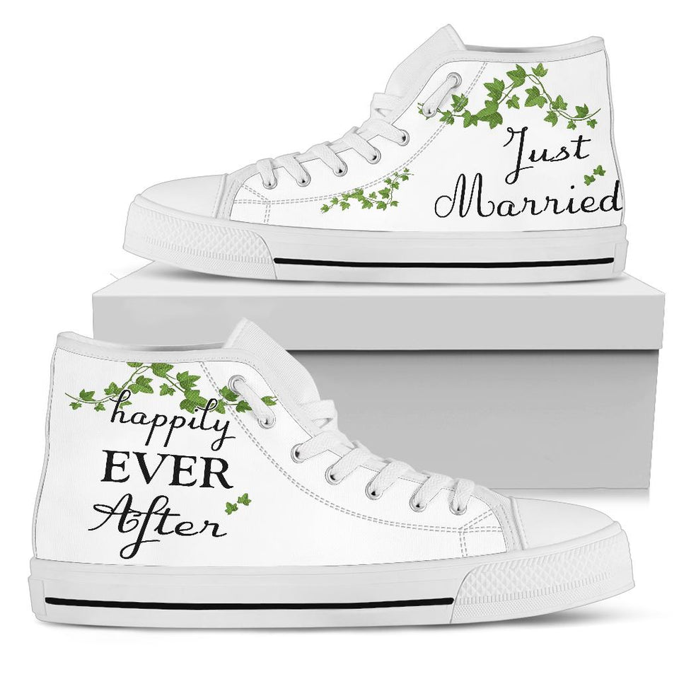 Just Married hand painted shoes Bridal custom shoes