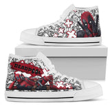 Deadpool Custom Sneakers, Marvel Comics Custom Shoes, Superhero Hand Painted Shoes Left
