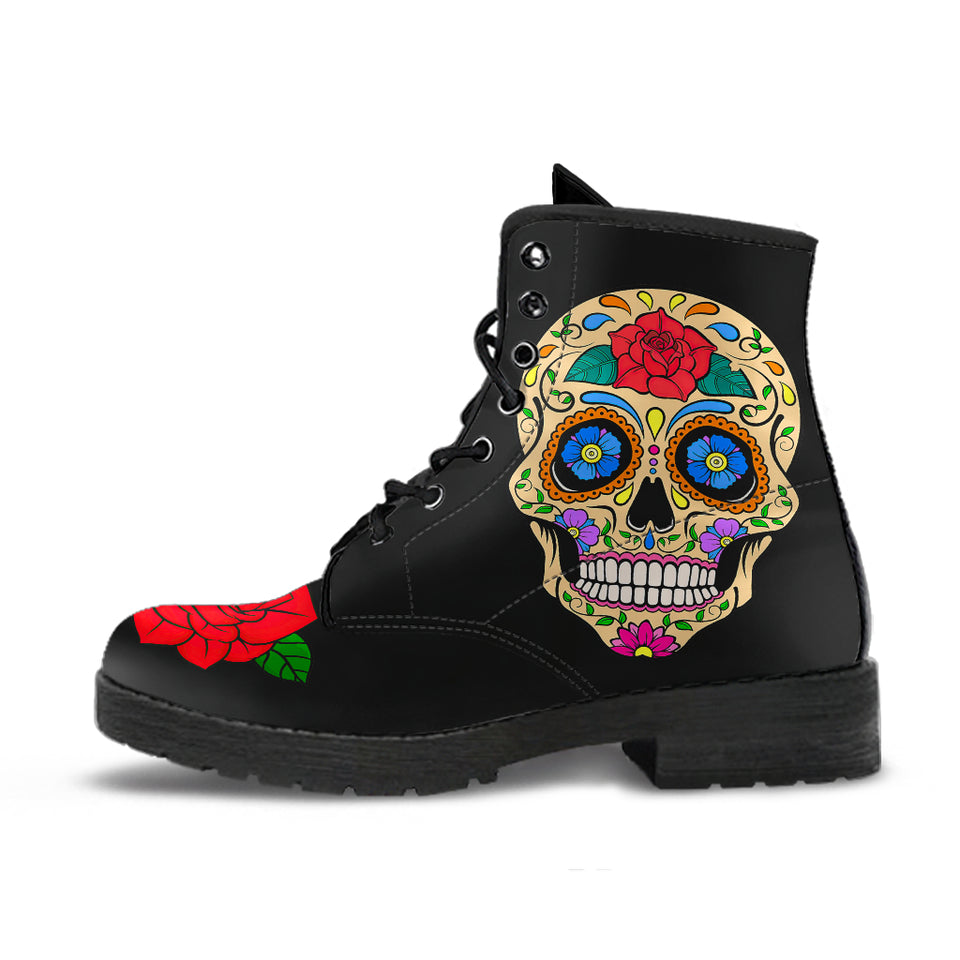 Sugar Skull, Womens Leather Boots, skul Boots, Handmade Shoes, Womens Winter Boots, Womens Rain Boots, Womens Casual Boots, Bohemian Shoes