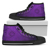 Purple Sun And Moon, Leather Boots high top