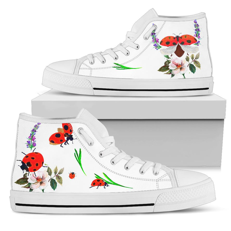 Colourful Boho Ladybird hand painted shoes