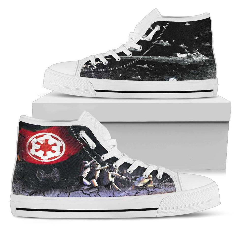 Stormtroopers with the Flag of Galactic Empire Custom Sneakers