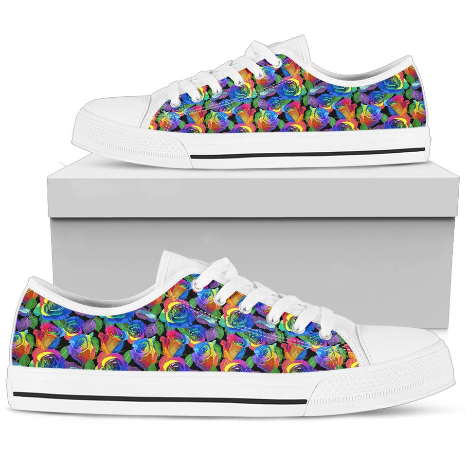 Colorful Floral, Womens Leather Boots