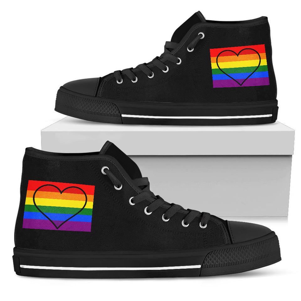 Heart Pride, Vegan Leather, Multi Colored, Hippie, Handmade Boots high top 2