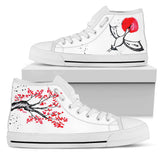 Japanese Crane and cherry blossom handpainted shoes