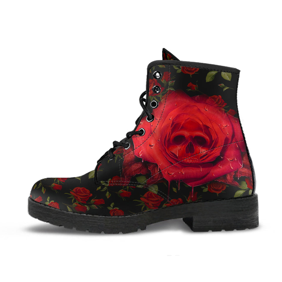 Rose Skull, Womens Leather Boots, Skull Shoes, Ankle Boots Women, Winter Shoes, Womens Rain Boots, Boho Boots, Walking Boots Women