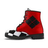 Women's Harley Quinn Inspired Vegan Boots Red Black