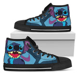Stitch High Top Shoes, Lilo & Stitch Unisex Sneaker Shoes, Stitch Black Shoes