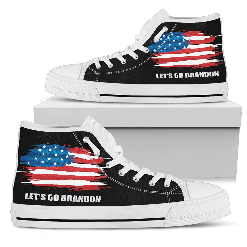 Let_s Go Brandon Custom Hi Tops, America Flag Custom Shoes