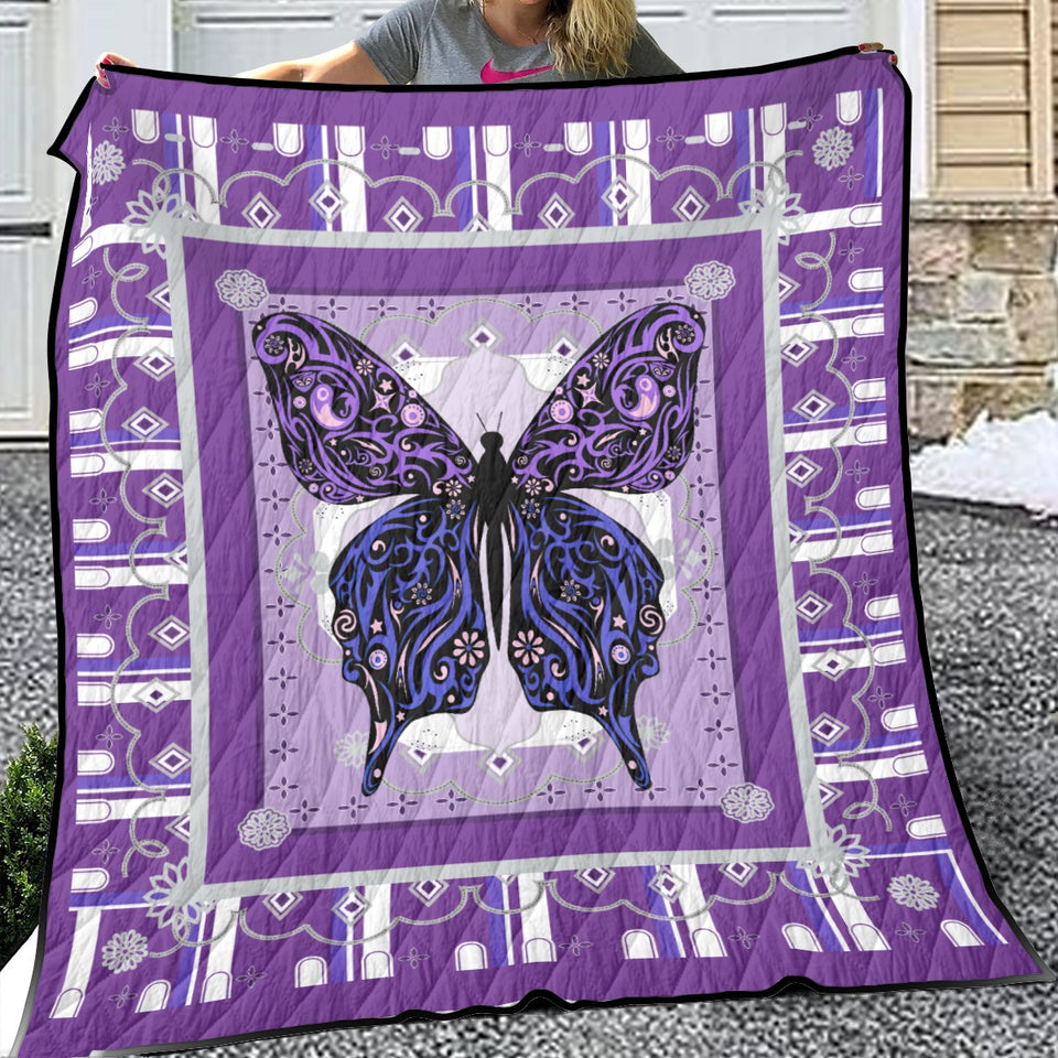 The Big One Butterfly Quilt, The Beautiful Purple Butterfly Quilt Blanket