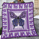 The Big One Butterfly Quilt, The Beautiful Purple Butterfly Quilt Blanket