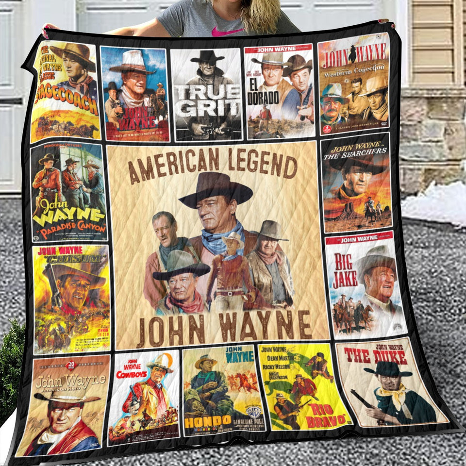 American Legend John Wayne Blanket, Cowboy Quilt Blankets