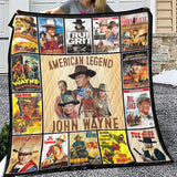 American Legend John Wayne Blanket, Cowboy Quilt Blankets