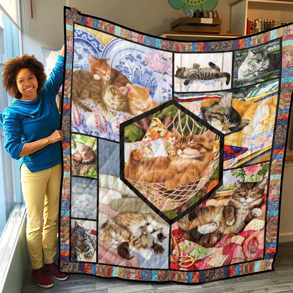 Cat Quilt, Cat Quilt Blanket Gifts For Birthday, Christmas