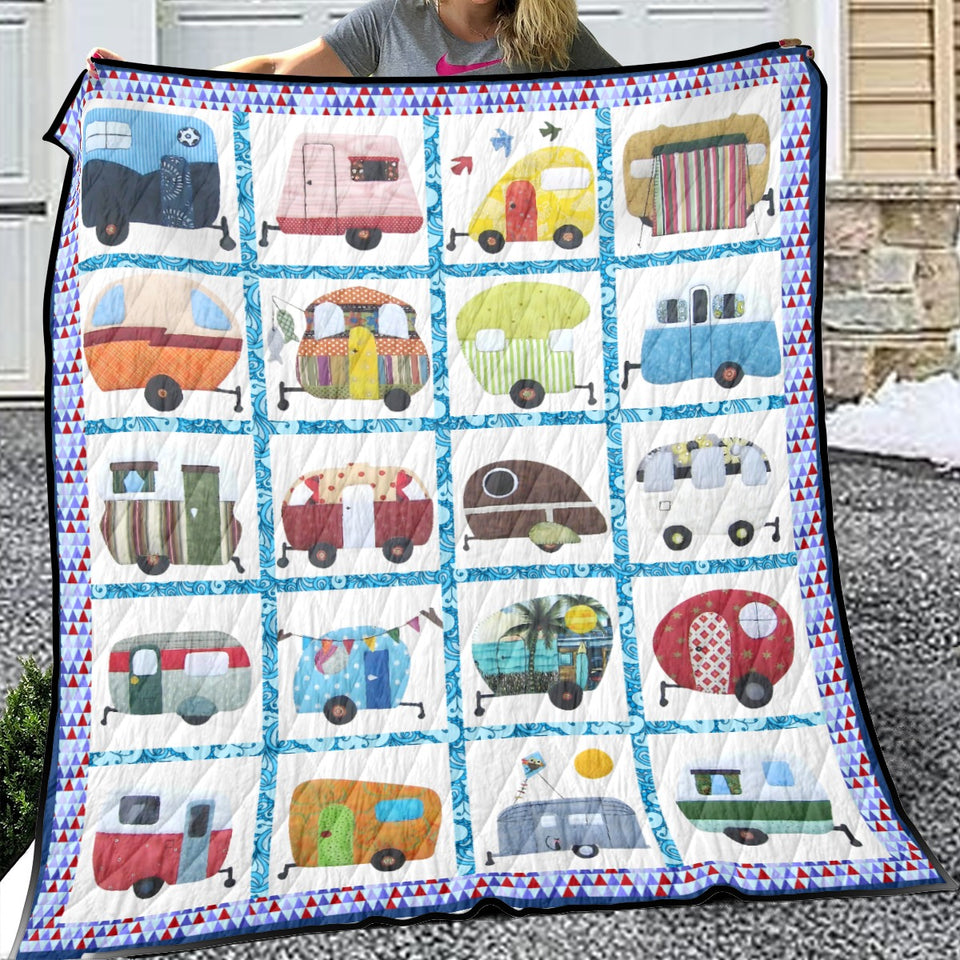 Camping - Motorhome Blanket, Camper Quilt, Fleece, Sherpa Blanket