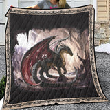 Dragon 3D Blanket, Dragon Lover Quilt, Fleece, Sherpa Blanket