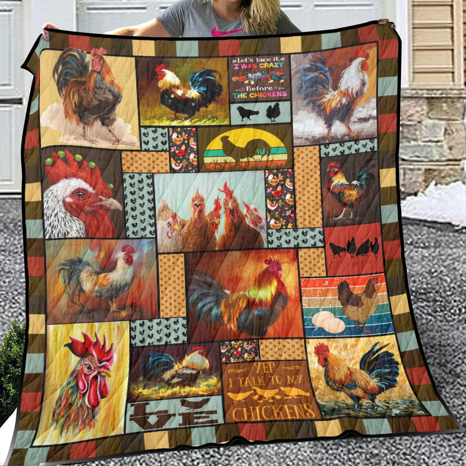 Chicken Quilt, I Love Chicken Quilt Blanket Gifts For Birthday, Christmas