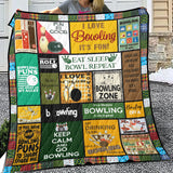 BOWLING Zone Blanket, Bowling Ball Quilt, Fleece, Sherpa Blanket Gift Idea