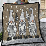 Christmas Gnomes Quilt, Merry Christmas Quilt, Blanket