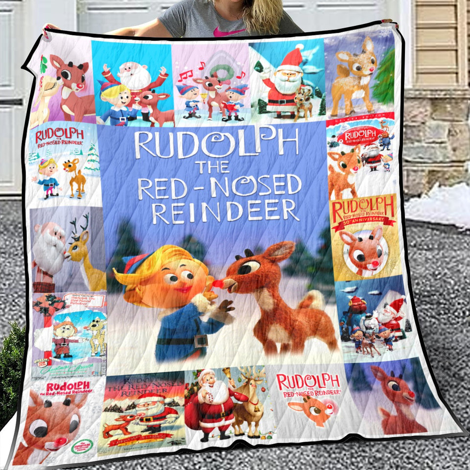 Rudolph The Red Nosed Reindeer Quilt, Christmas TV special Blanket Soft and Warm