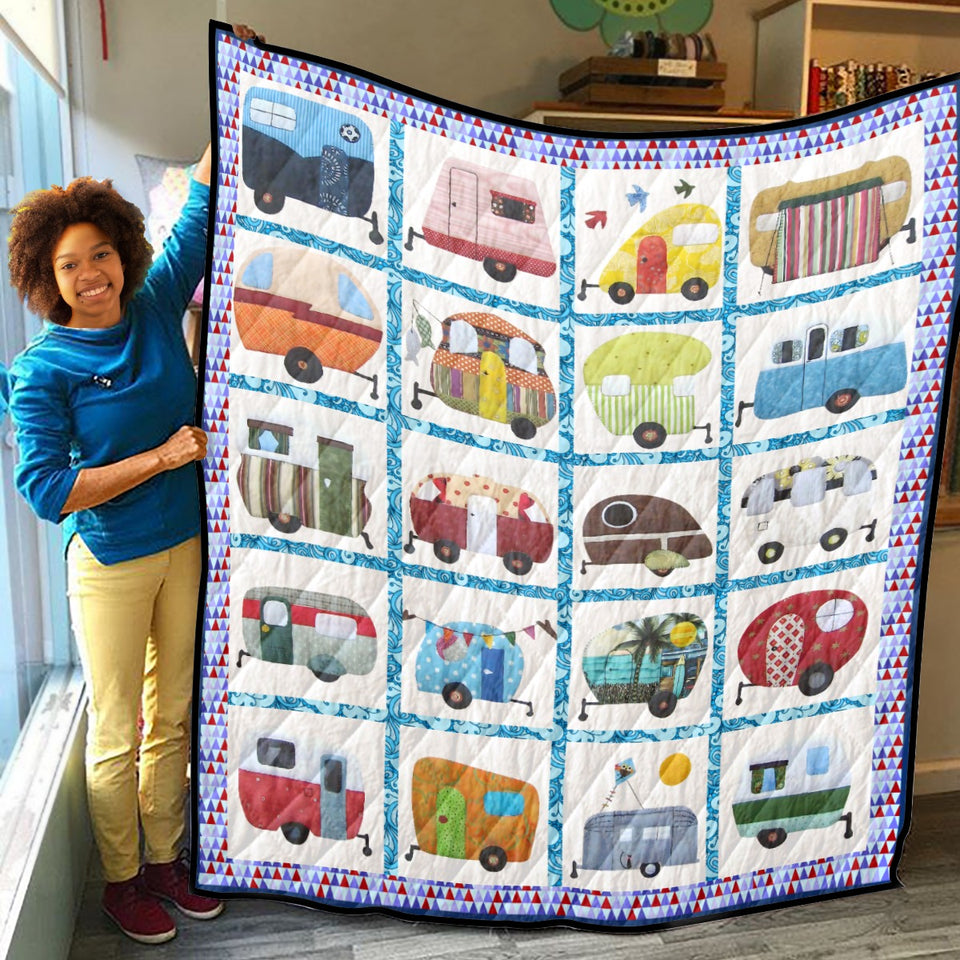 Camping - Motorhome Blanket, Camper Quilt, Fleece, Sherpa Blanket