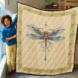 Dragonfly Lover Fleece, Sherpa Blanket Lovely Blue Dragonfly Quilt Warm and Soft
