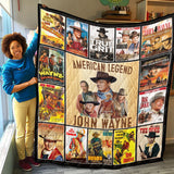 American Legend John Wayne Blanket, Cowboy Quilt Blankets