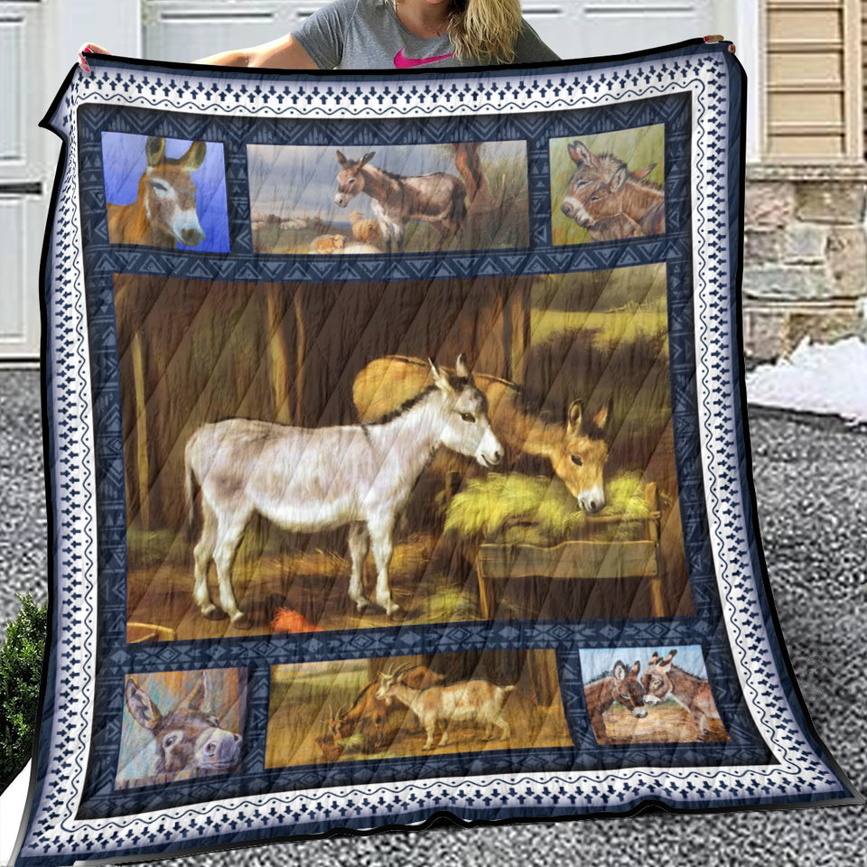 Donkey Quilt, Gifts For Donkey Lover, Birthday, Christmas, Quilt Blanket
