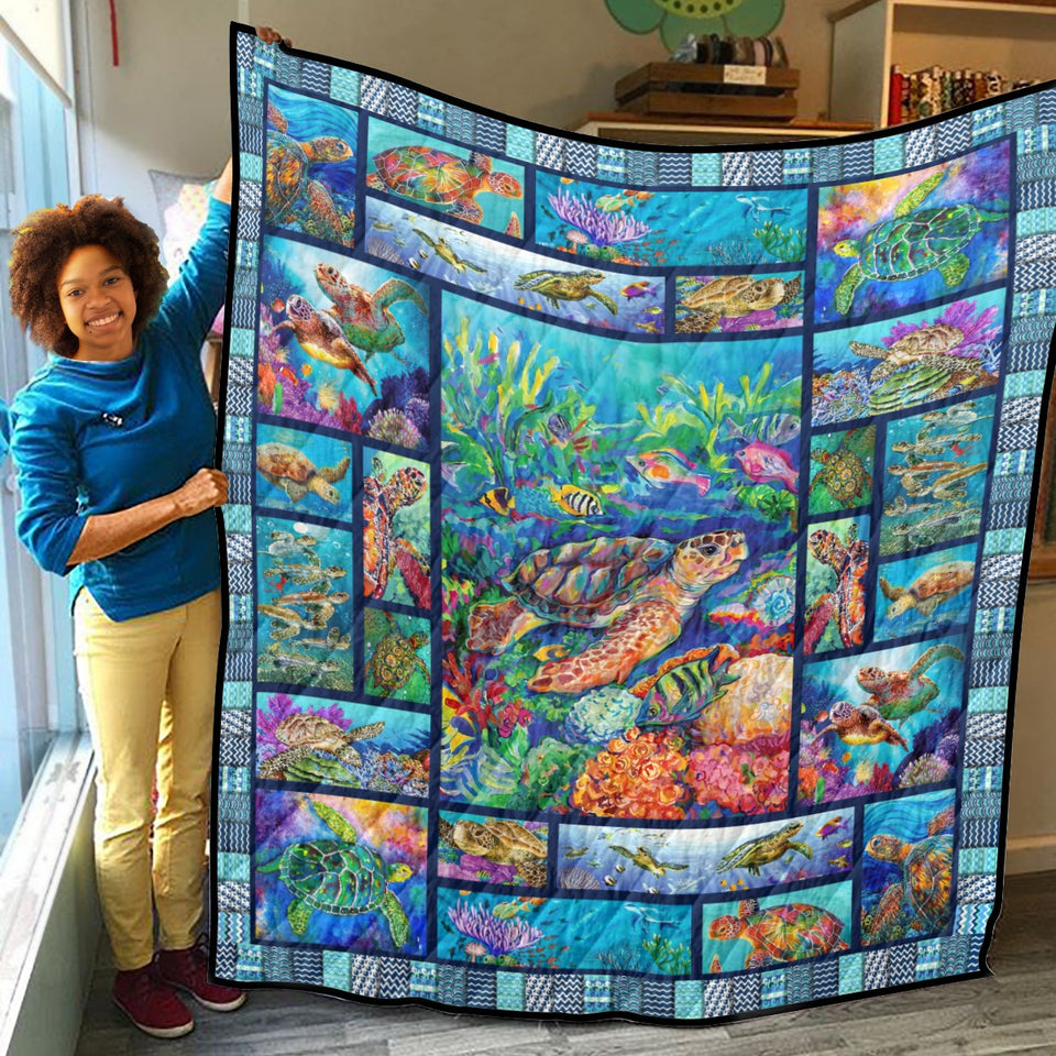 Turtle Quilt, Gifts For Birthday, Christmas Quilt Blanket